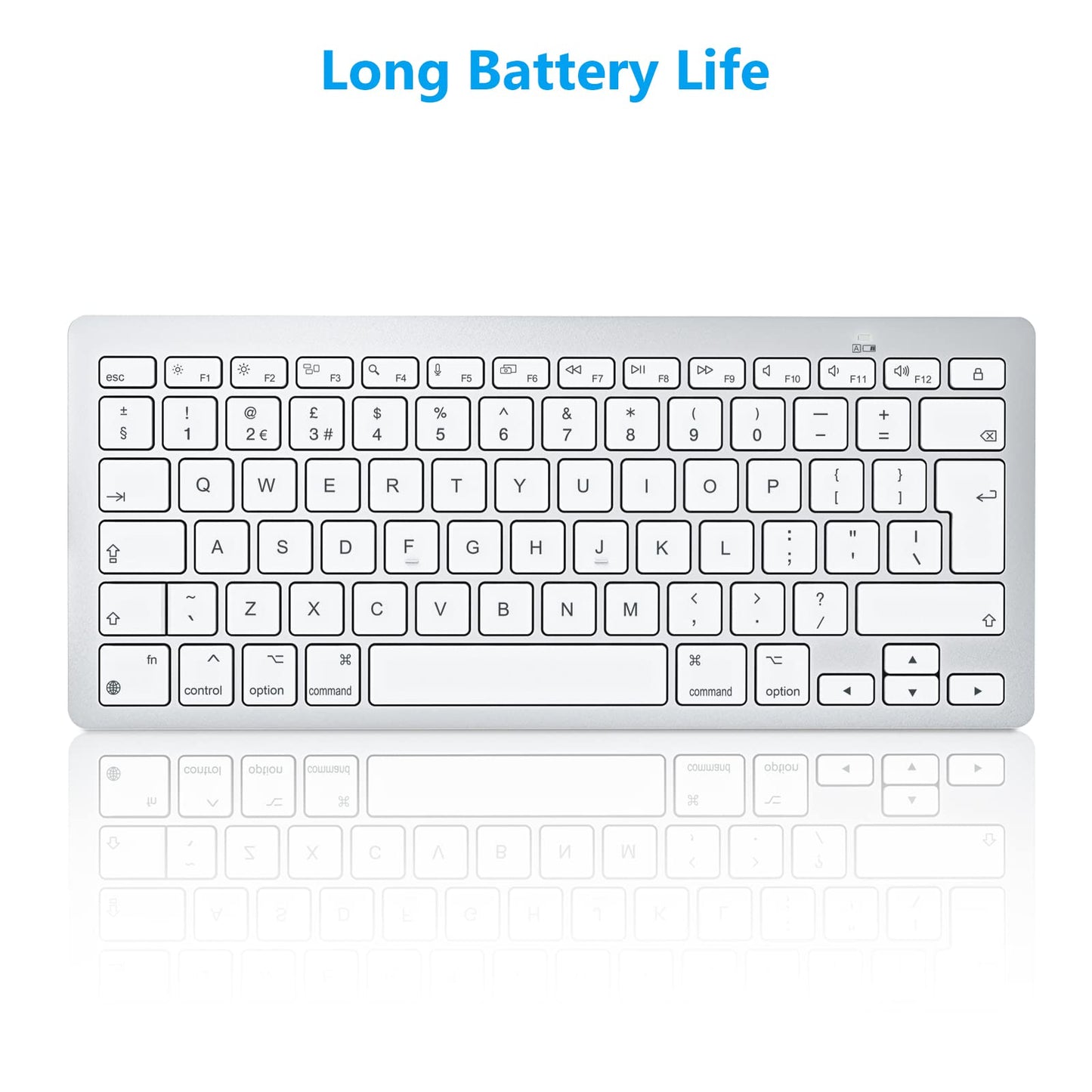 OMOTON Bluetooth Keyboard for Mac, Wireless keyboard for Apple MacBook Pro/Air, iMac, iMac Pro, Mac Mini, Mac Pro, QWERTY UK Layout, Silver