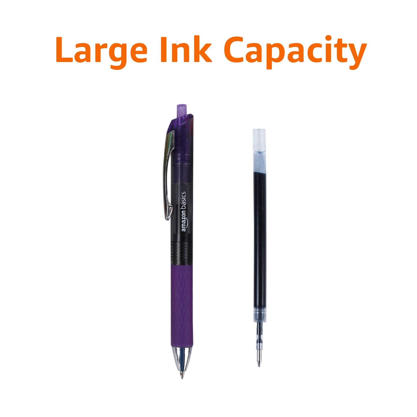 Amazon Basics Gel Pens Fine Point Smooth Writing Pens, Retractable, Assorted, 0.7mm, 12 Pack