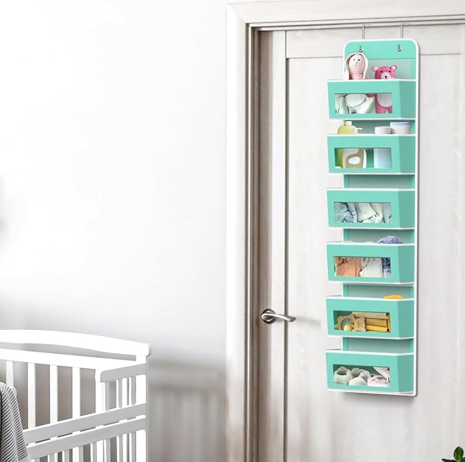 Simple Houseware 6 Clear Window Pocket Over Closet Door Storage Hanging