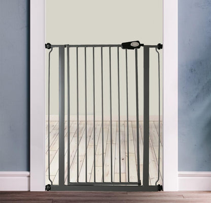 Bettacare Child and Pet Gate, 75cm - 83cm, Slate Grey, Extra Tall Gate 104cm in Height, Pressure Fit Stair Gate, Baby Gate and Suitable for Dog Gate or Pet Barrier, Easy Installation