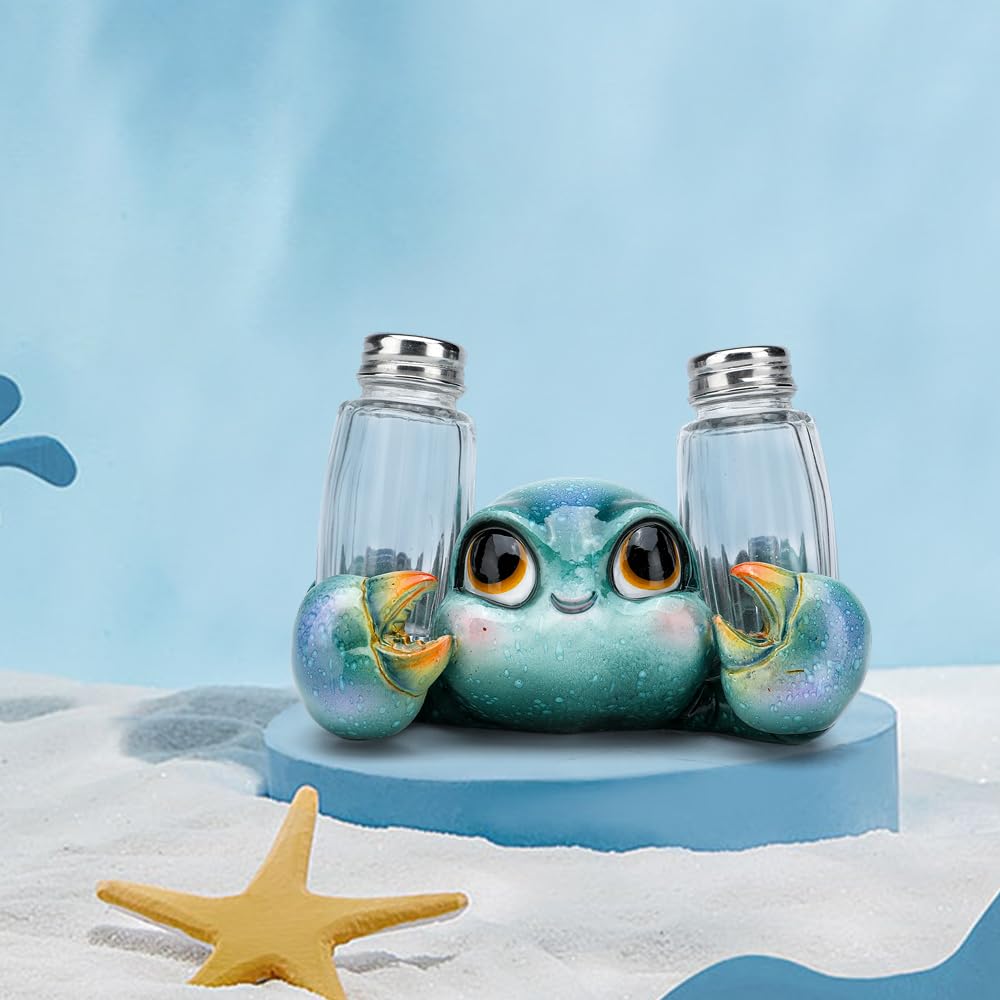 SUYNYBHF Cute Sea Crab With Salt and Pepper Shaker Figurines Kitchen Decor Statue Suitable for Beach Bars or Coastal Kitchen Decor Table Decor By Home Gifts For Mom