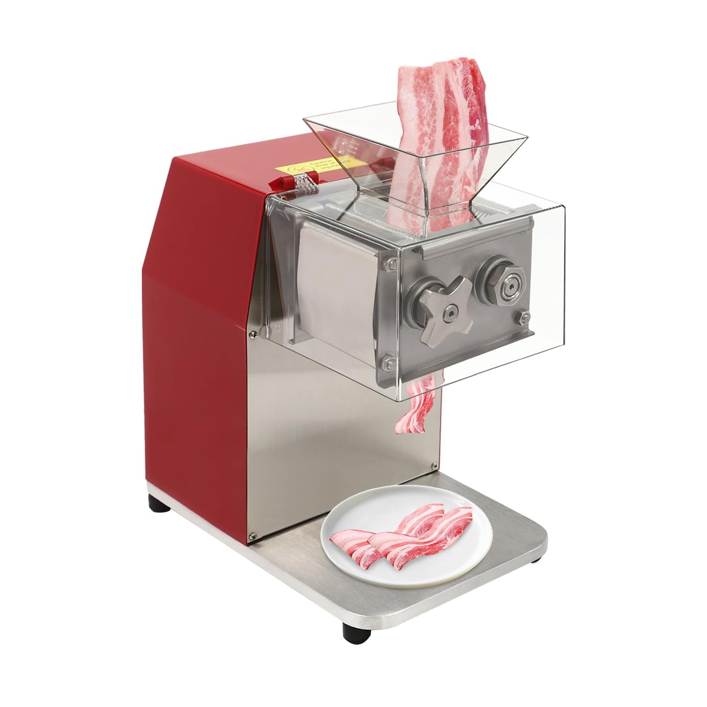 Commercial Meat Cutter Machine 1100W Stainless Steel Electric Meat Shredding Machine 3.5mm Blade Restaurant Food Slicer for Kitchen Supermarket Lamb Beef Chicken