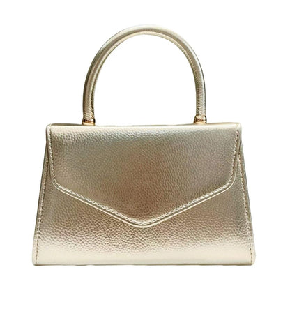 LeahWard Women's Faux Leather Clutch Bag,Top Handle Wedding Handbags (Gold)