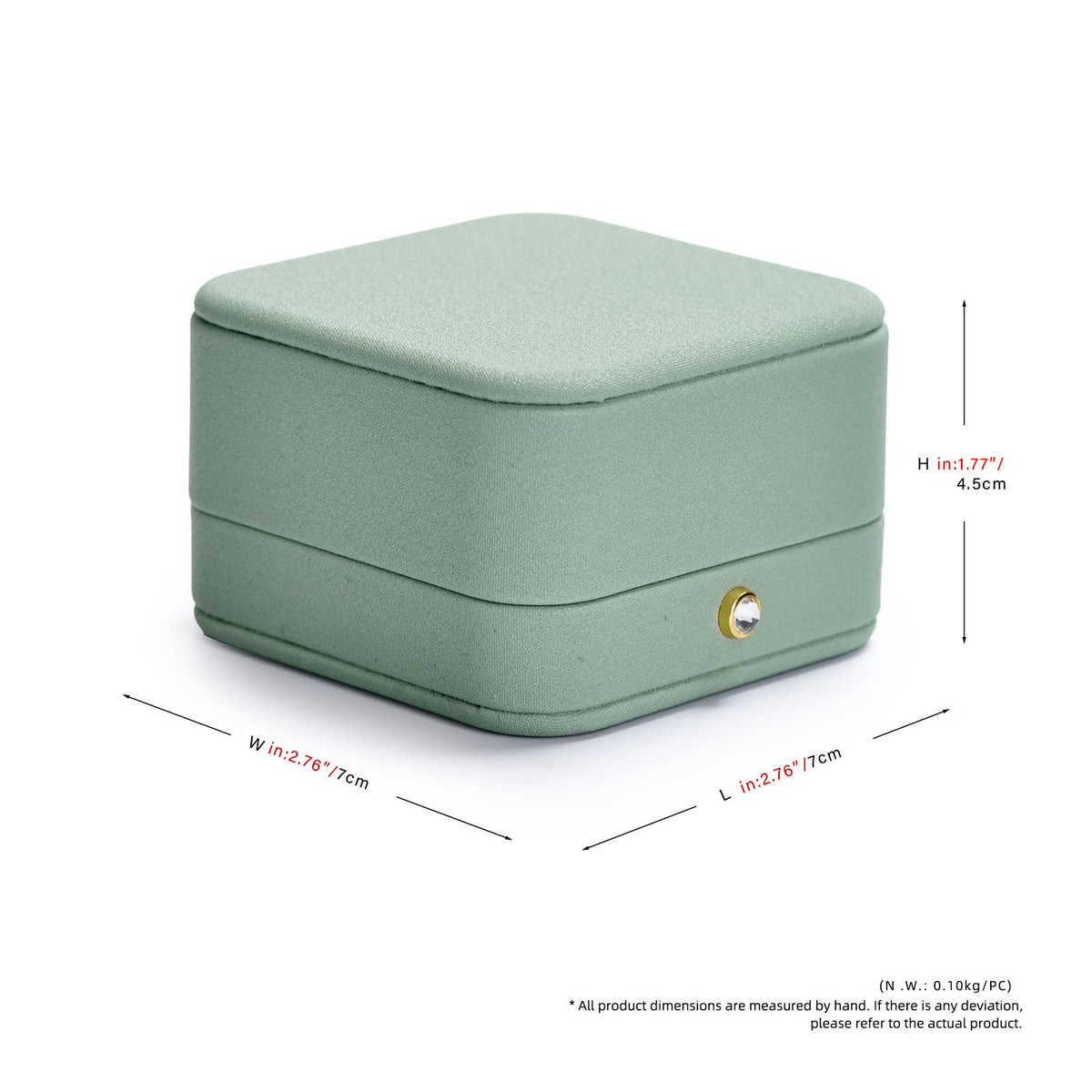 Woodten Premium Green Leather Necklace Pendant Box Velvet Interior Jewelry Gift Box for Pendant Necklace