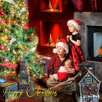 HUICOCY Santa Hat,Unisex Velvet Fabric Christmas Hat with Comfort Lining&Plush Brim, Xmas Santa Holiday Hats for Adults