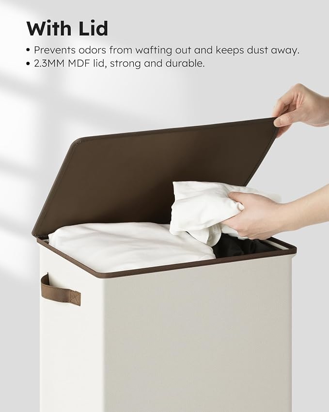 SOLEDI Laundry Hamper with Lid 90L Large & Tall Collapsible Laundry Basket