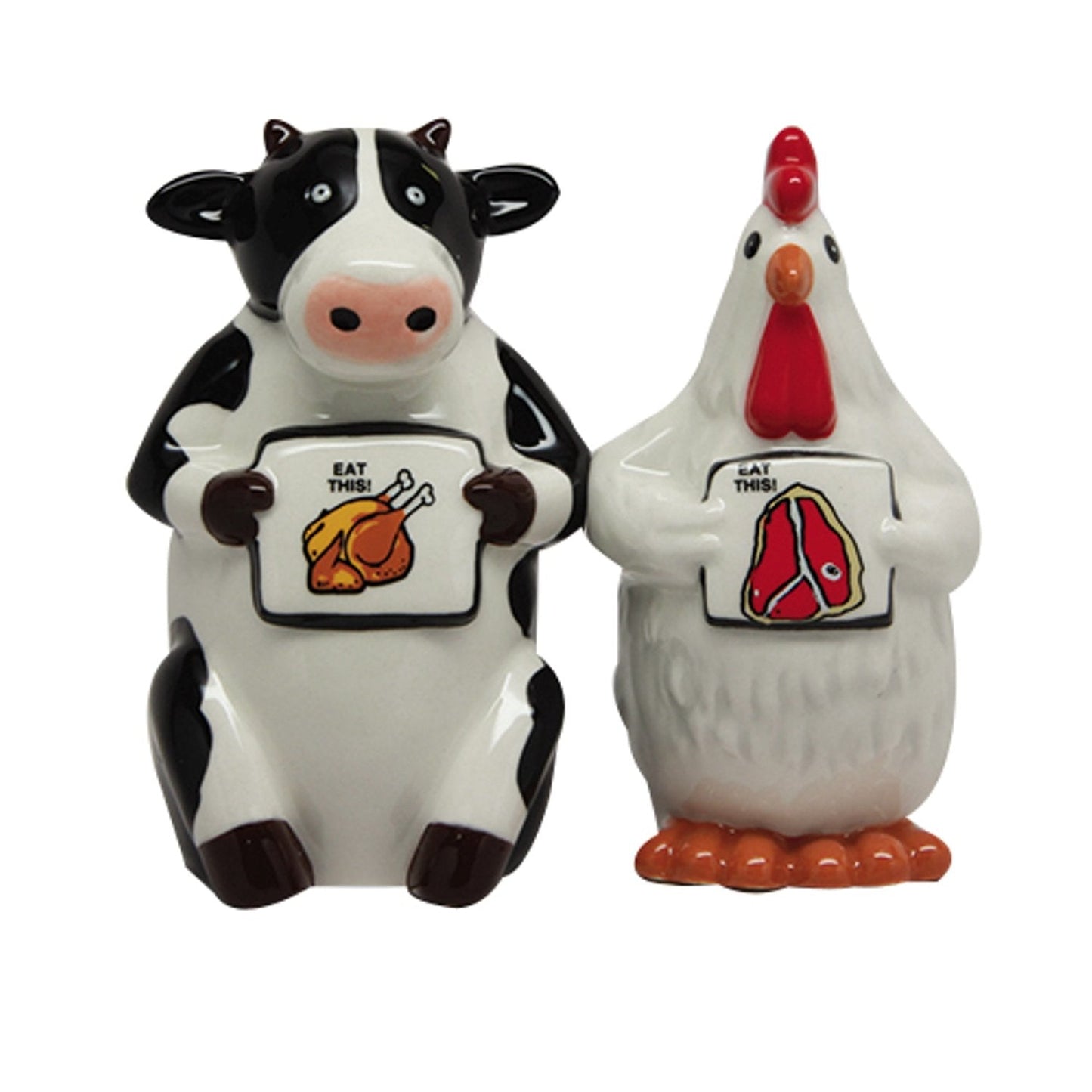 Pacific Giftware 1 X Eat Chicken Eat Beef - Salt and Pepper Shakers