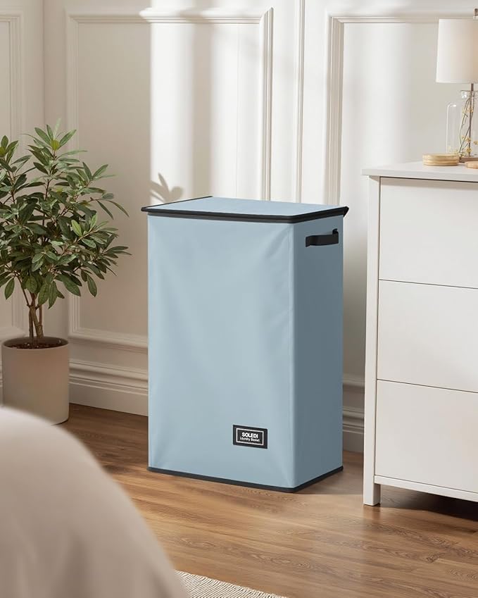 SOLEDI Laundry Hamper with Lid 90L Large & Tall Collapsible Laundry Basket