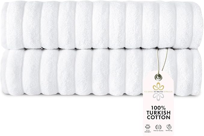 Classic Turkish Towels CTT Premium 2 Pack Bath Towels Set, Made