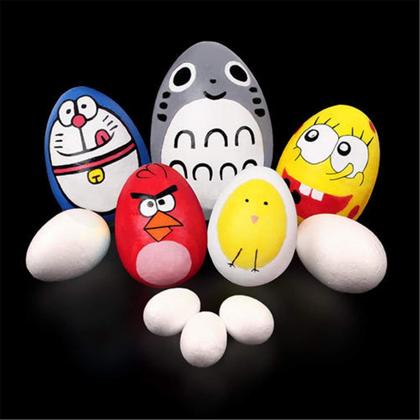 Crafjie Foam Eggs 18pcs 4 Inch (10cm) White Craft Polystyrene Eggs Smooth for Spring Easter Halloween Christmas Holiday Crafts Making Handmade DIY Painting School Projects