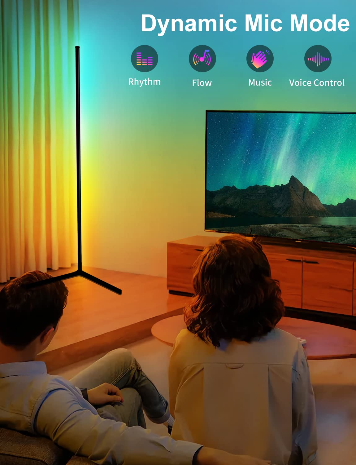 DeeprBling Smart LED Floor Lamp, 165cm, 16 Million Colour Changing Standing RGB Corner Light with Music Sync, Remote & App Control, DIY Mode & Timing, Modern Mood Lighting for Living Room
