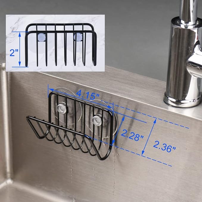 Toplife Sponge Holder for Kitchen Sink, Rust-Proof Suction Cup Sponge Caddy