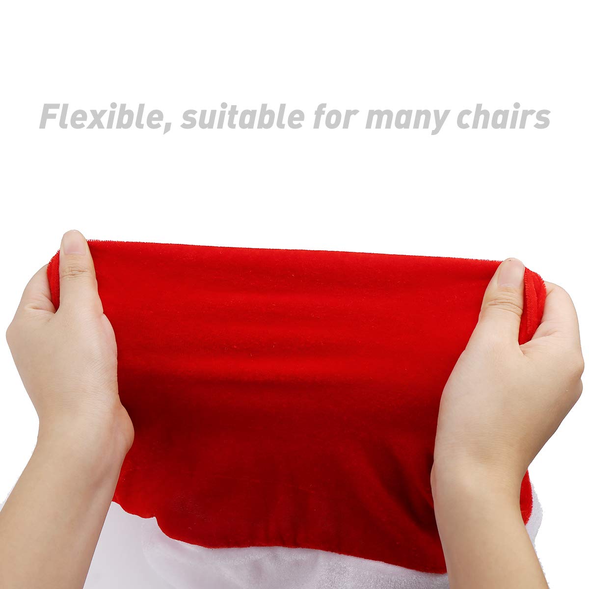CCINEE 4pc Red Hat Dining Chair Slipcovers,Christmas Chair Back Covers Kitchen Chair Covers for Christmas Holiday Festival Decoration