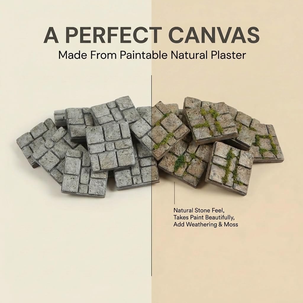100pcs, Dollhouse Miniature Paving Stones, Tiles for Modeling, Fairy Garden, and Tabletop Terrain, REDUCIO!