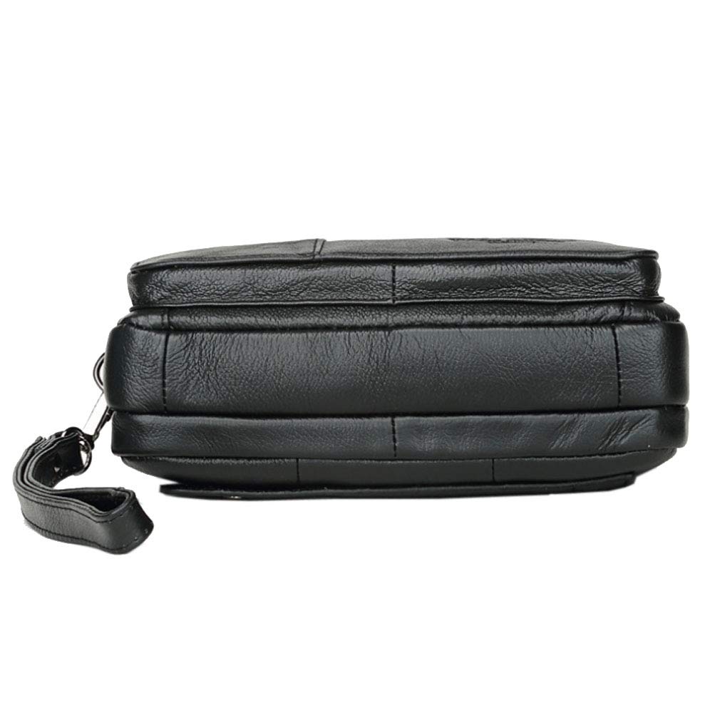 KPYWZER Leather Clutch Purse Wallet Men Wrist Bag, #00black, Business