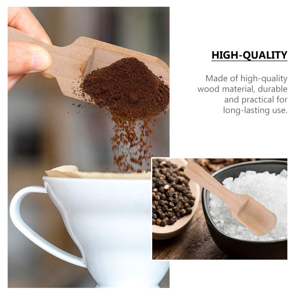 DOITOOL 10Pcs Small Salt Spoon Wooden Salt Spoon Set Mini Tea Scoop and Seasoning for Tea Leaves Bath Condiments Flour Smooth Surface for Kitchen Home Use