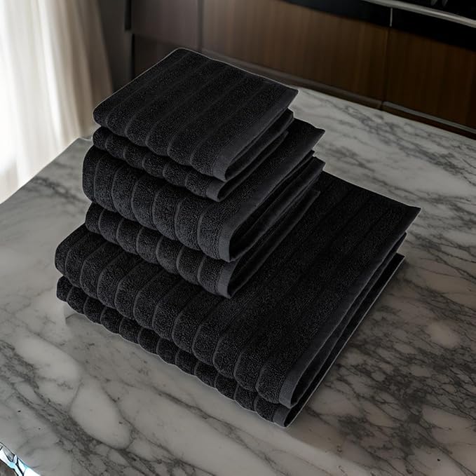 Classic Turkish Towels CTT Luxury 6 Piece Towel Set, 100% Turkish Cotton