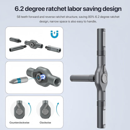 DYLIFE 24 in 1 Magnetic Screwdriver Set, DIY Ratchet Mini Removable Self-Assembly Precision Screwdriver Tool Kit, Magnetic DIY Precision Tool Kit with Variety Head Styles for PC/Mobile/Watch/Bicycle