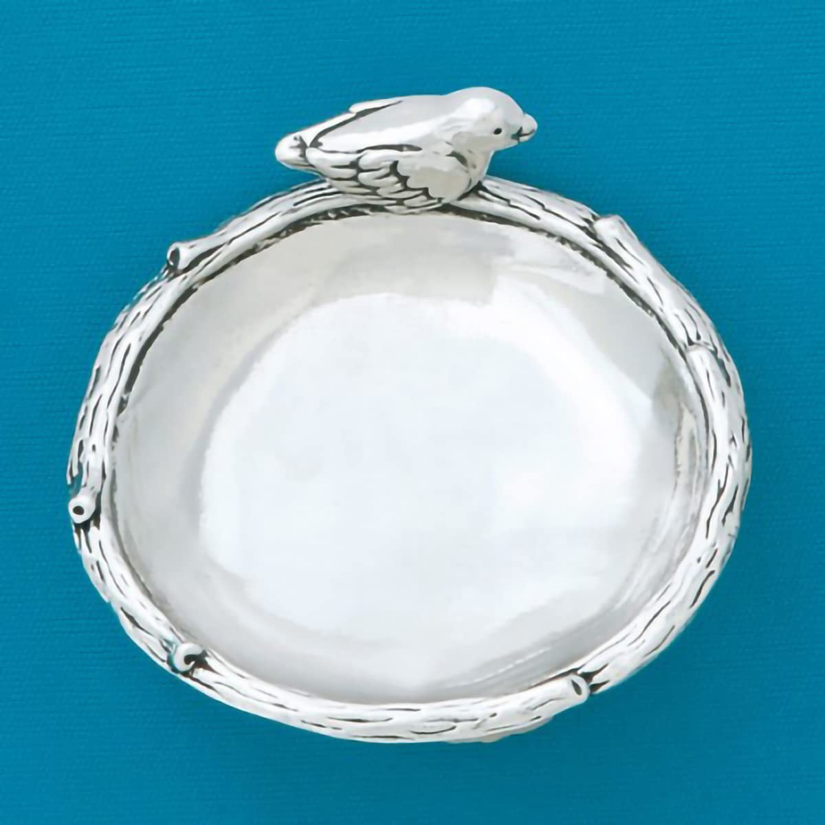 Basic Spirit Small Mini Whimsy Handcrafted Pewter Trinket Bowl Dish for Jewelry Soup Nature Lover