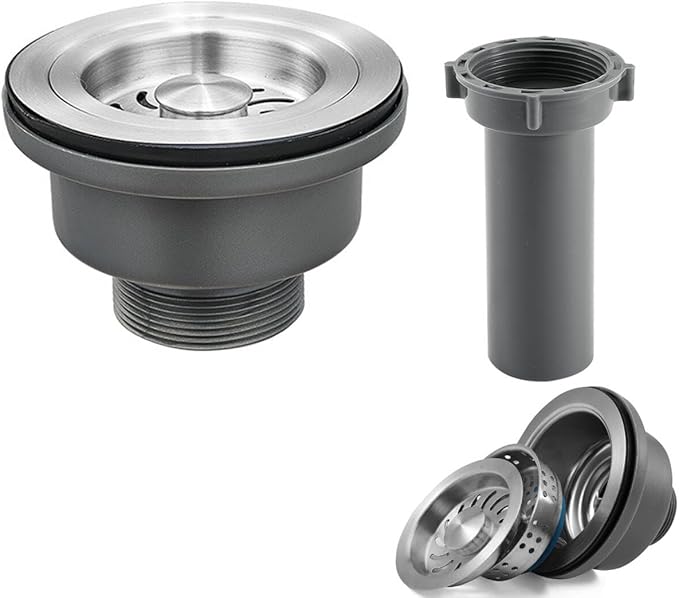 3-1/2'' Kitchen Sink Drain Kit Sink Drain Basket Sink Drain Assembly 304