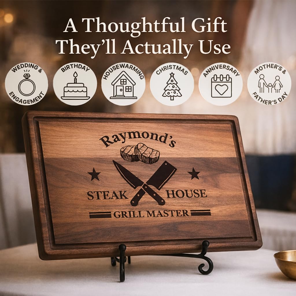 GiftShopie Personalized Cutting Board | Custom Engraved Wood Charcuterie Board | Unique Wedding, Engagement, Housewarming, Birthday & Christmas Gift | Customized Wooden Chopping Board