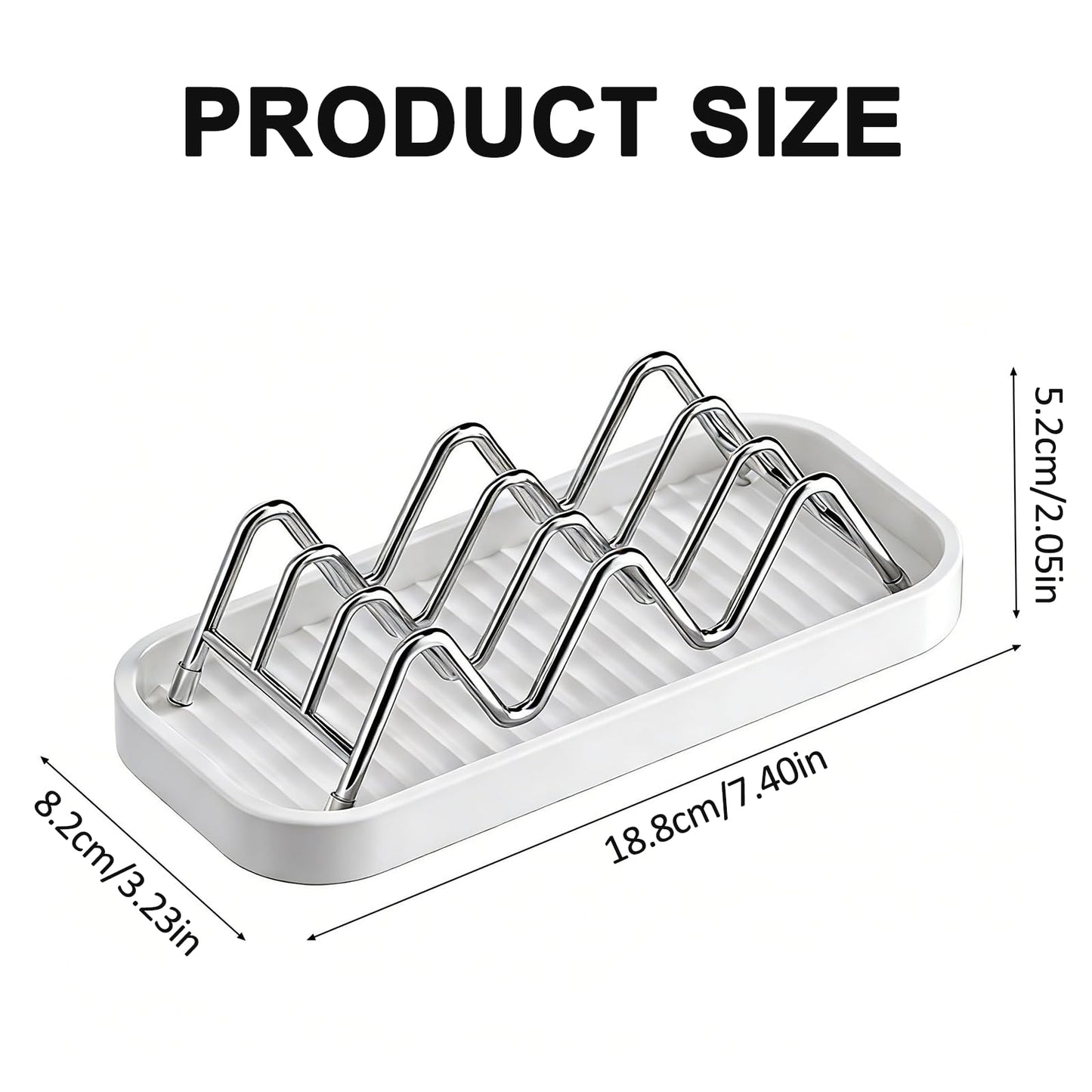 AD ADASTONE Soap Holder Dish for Shower — Stainless Steel Self Draining Bar Soap Case with Water Tray, Fits 2-3 Square Bars