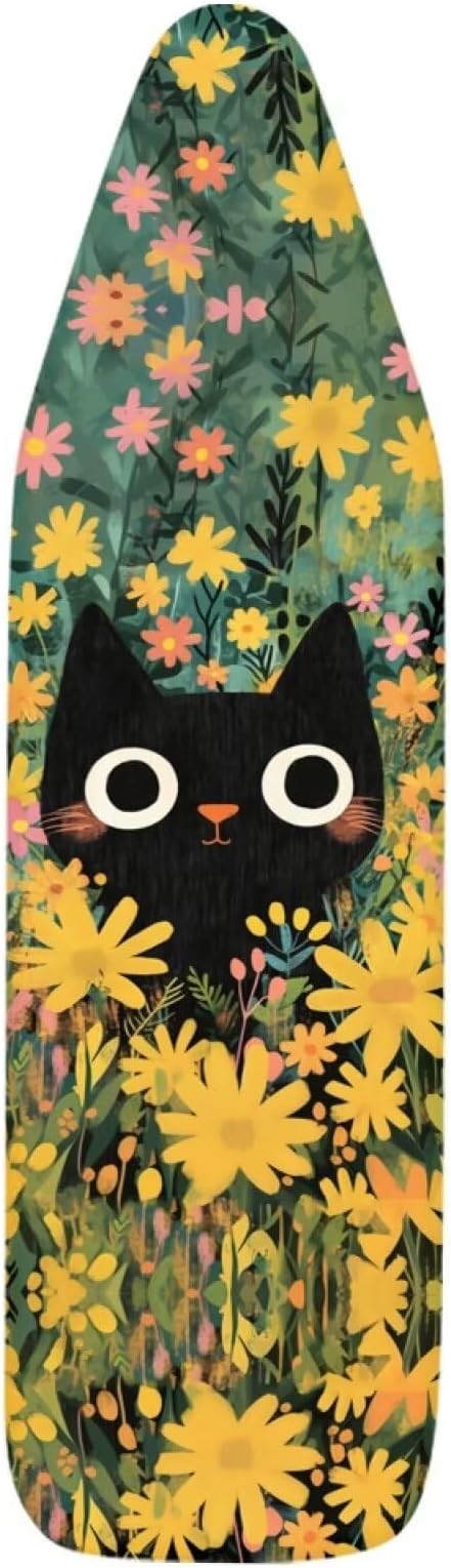 Cat Flower Ironing Board Cover and Pad, 16x55 Inches Standard Size Heavy Duty