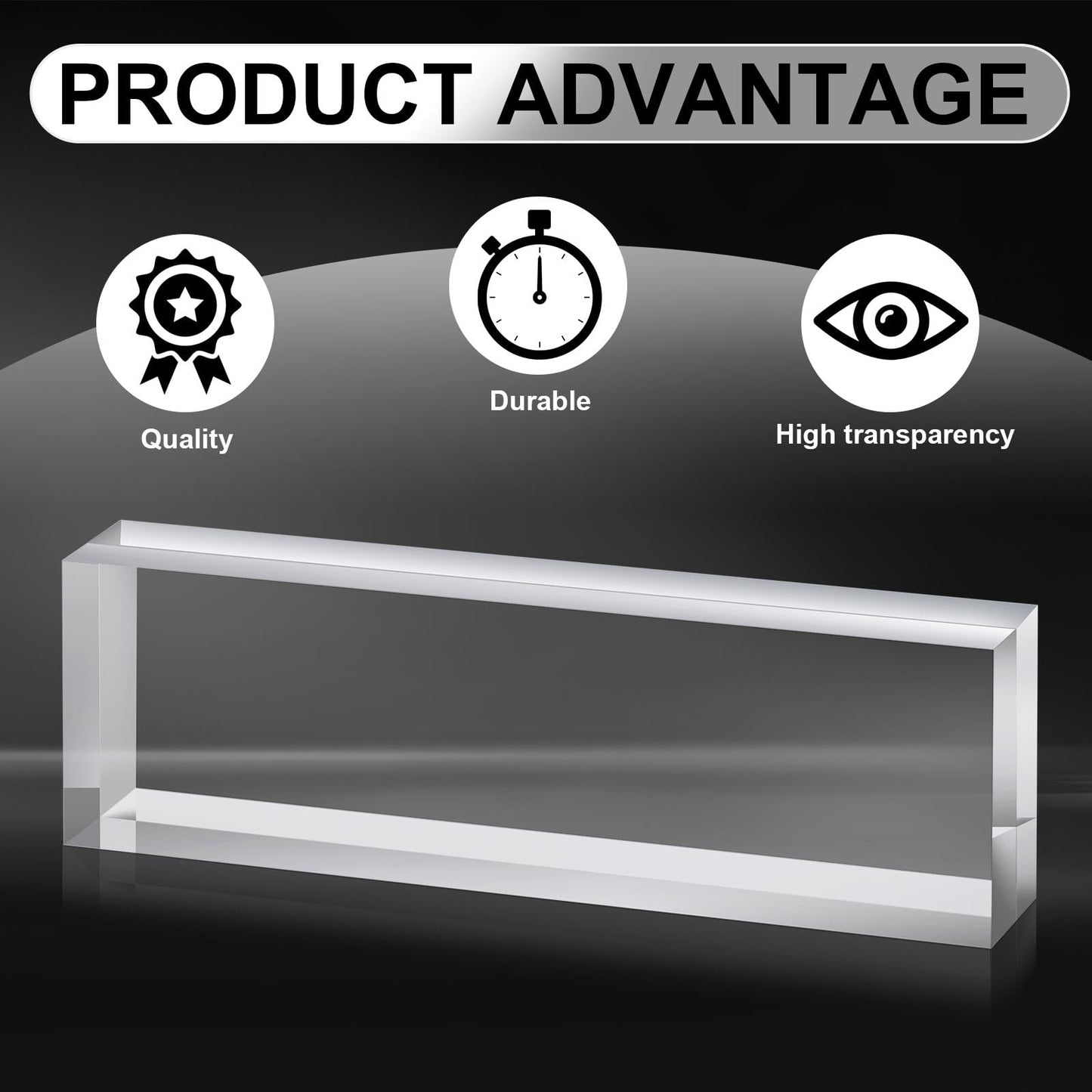 Yousoontic 2 Pcs Clear Acrylic Blocks for Display Blank Name Plate Block Cube Display Stand for Wedding Props Photography Scrapbooking Crafts (2.5 x 8 x 1.125 Inch)