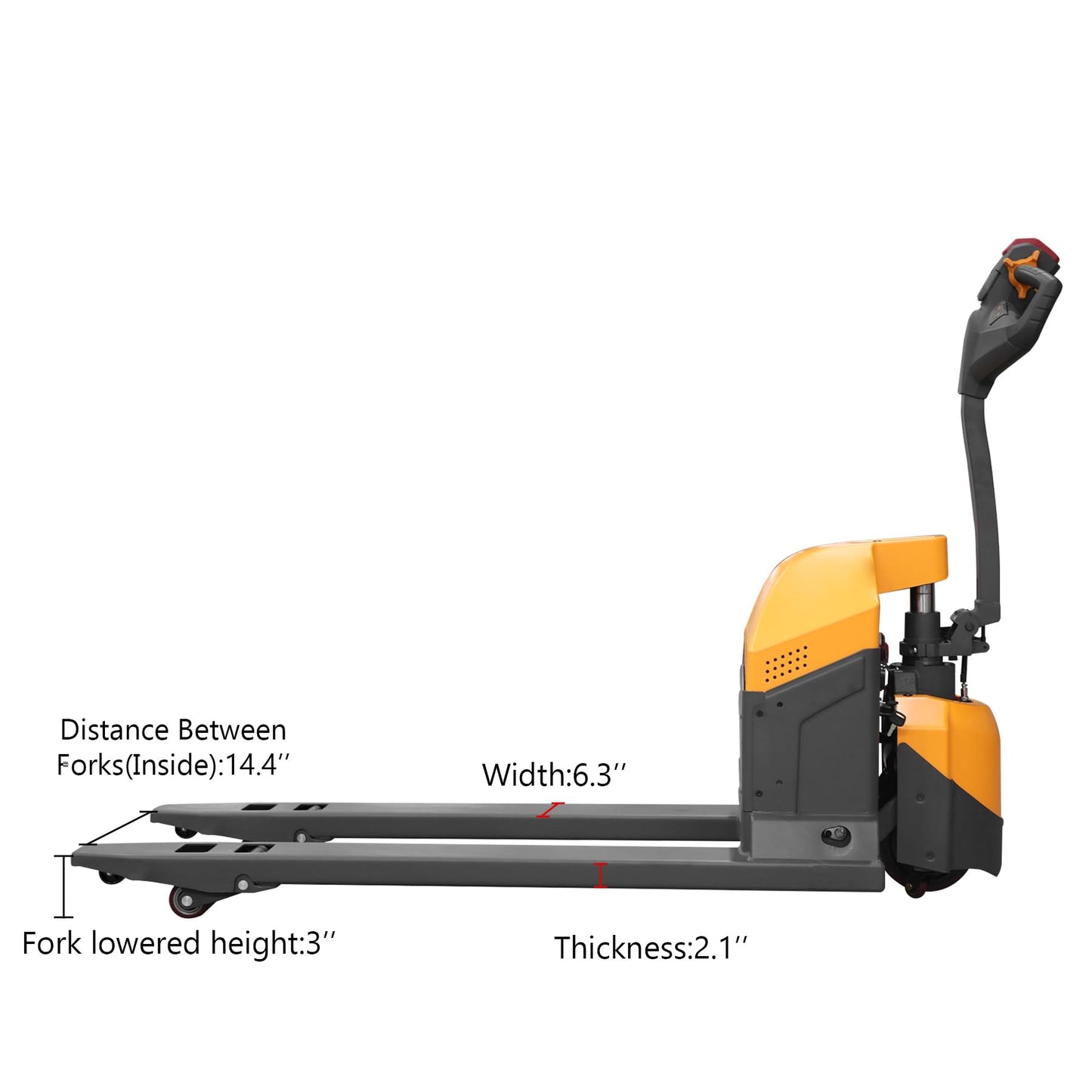 Apollo Electric Pallet Jack Truck 4400 Lbs. Capacity 48 x 27 Forks Powered Wakie Pallet Trucks with Multi-Functional Handle