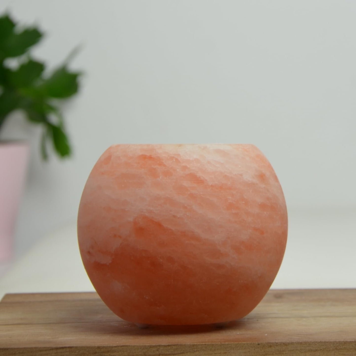 Zen'Light Himalayan Salt Crystal Candle Holder Sphere 900 g – 100% Genuine Natural Himalayan Salt Crystal – Hand Carved – Candle Holder Made of Quality Natural Material – Rounded Shape