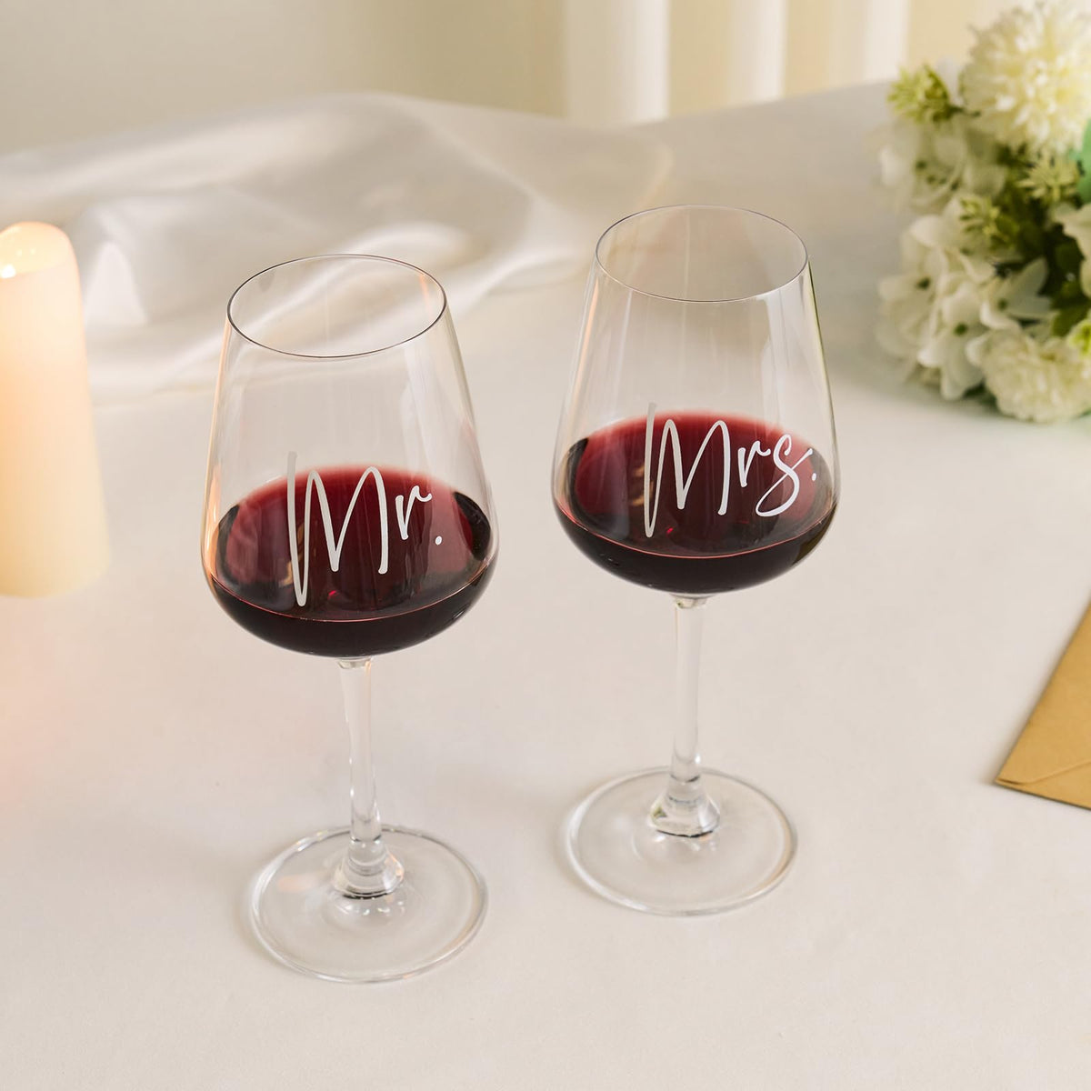AW BRIDAL Mr and Mrs Wine Glasses Wedding Gifts for Couples 2026, Engagement Gift for Newly Engaged Couple, Bridal Shower and Bachelorette Gifts for Bride, Wine Opener Stopper and Wooden Keepsake Box