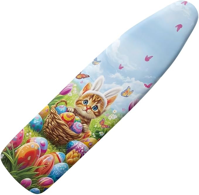 Cat and Easter Egg Ironing Board Pad and Cover Durable Thick Ironing Board
