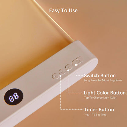 Choudao Tech LED Book Light and Night Light 2 in 1, 3 Color Temperatures & Stepless Dimming, USB Rechargeable Reading Light with Timer for Night Reading (Pink)