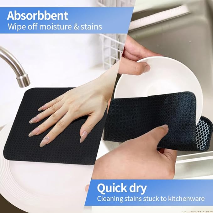 KinHwa Kitchen Washcloths for Dishes Absorbent Microfiber Dish Cloths Quick Dry
