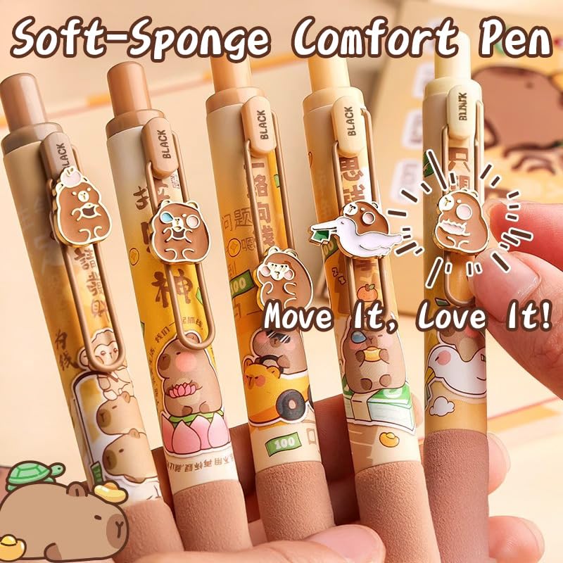 Melorumi Capybara Stationery Set Cute Pencil Case Pouch Gifts For Girls Boys Kid Large Capacity Kawaii Capibara Organizer Office School Supplies