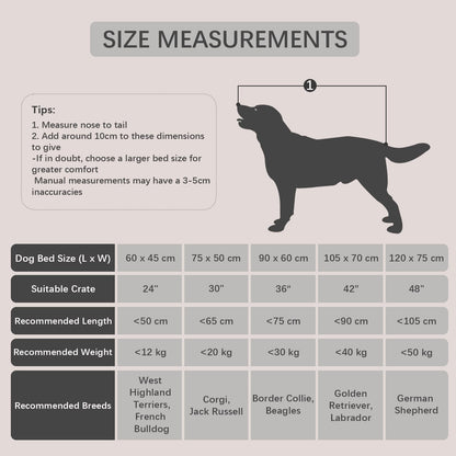 Jaspuriea Medium Dog Bed Washable Dog Crate Mattress Calming Fluffy Anti Anxiety Dog Beds Deluxe Plush Dog Mat with Anti-Slip Bottom,75x50x7cm