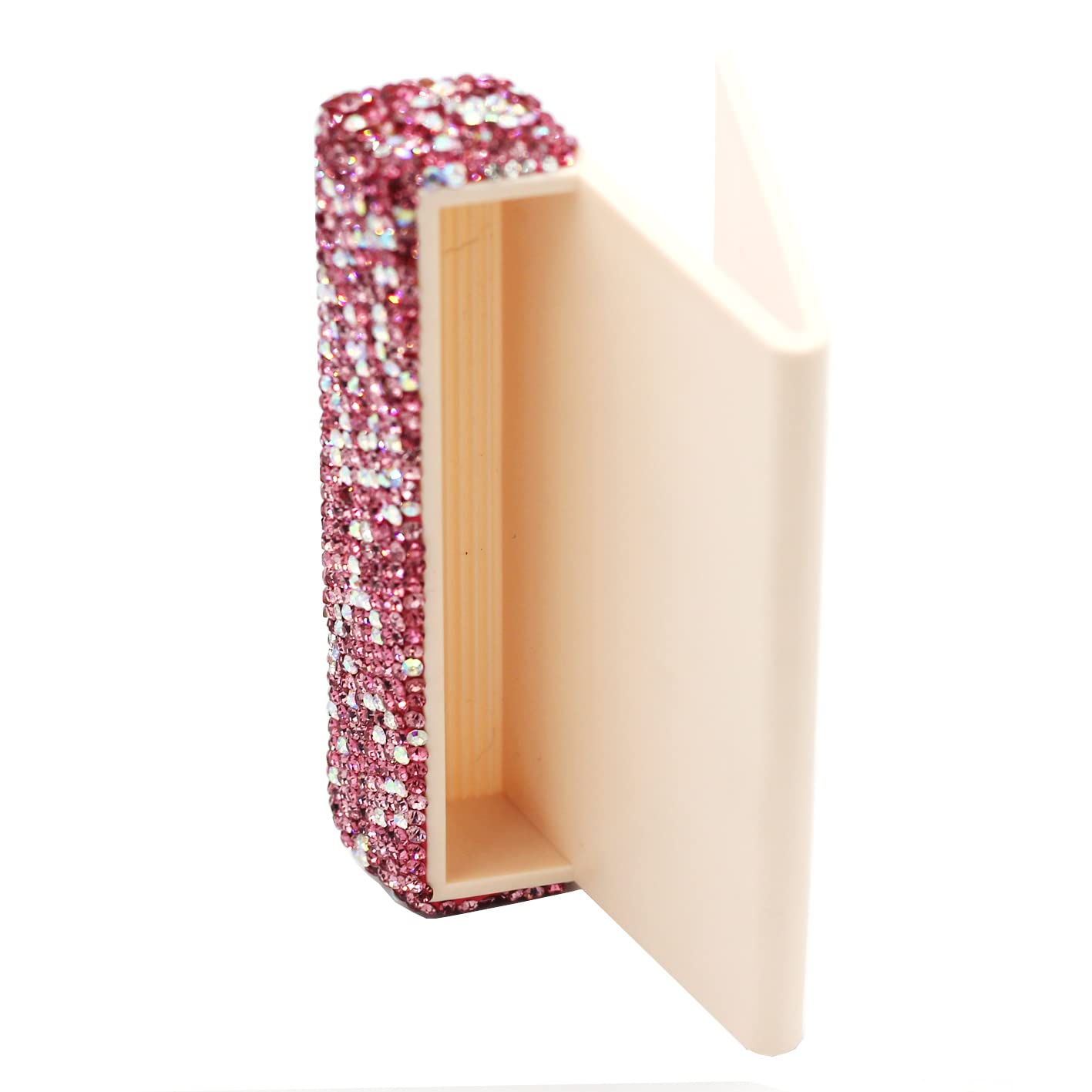 Bestbling Bling Rhinestone Crystal Business Card Holder for Desk Business Card Display Stand Desktop Business Card Holders (Pink)