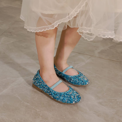 MK MATT KEELY Girls Princess Shoes Mary Jane Party Cosplay Shoes Dress Up Sandals for 2-7 Years Toddlers Little Kids Blue,9.5 UK Child