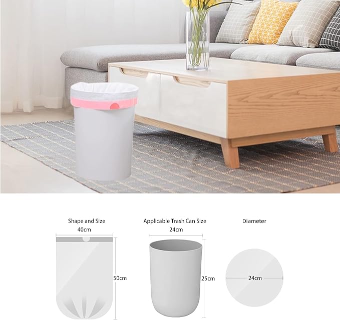 2.6 Gallon Trash Bag Drawstring, Small Garbage Bags 2.6 Gal, 1.18Mil Thickness