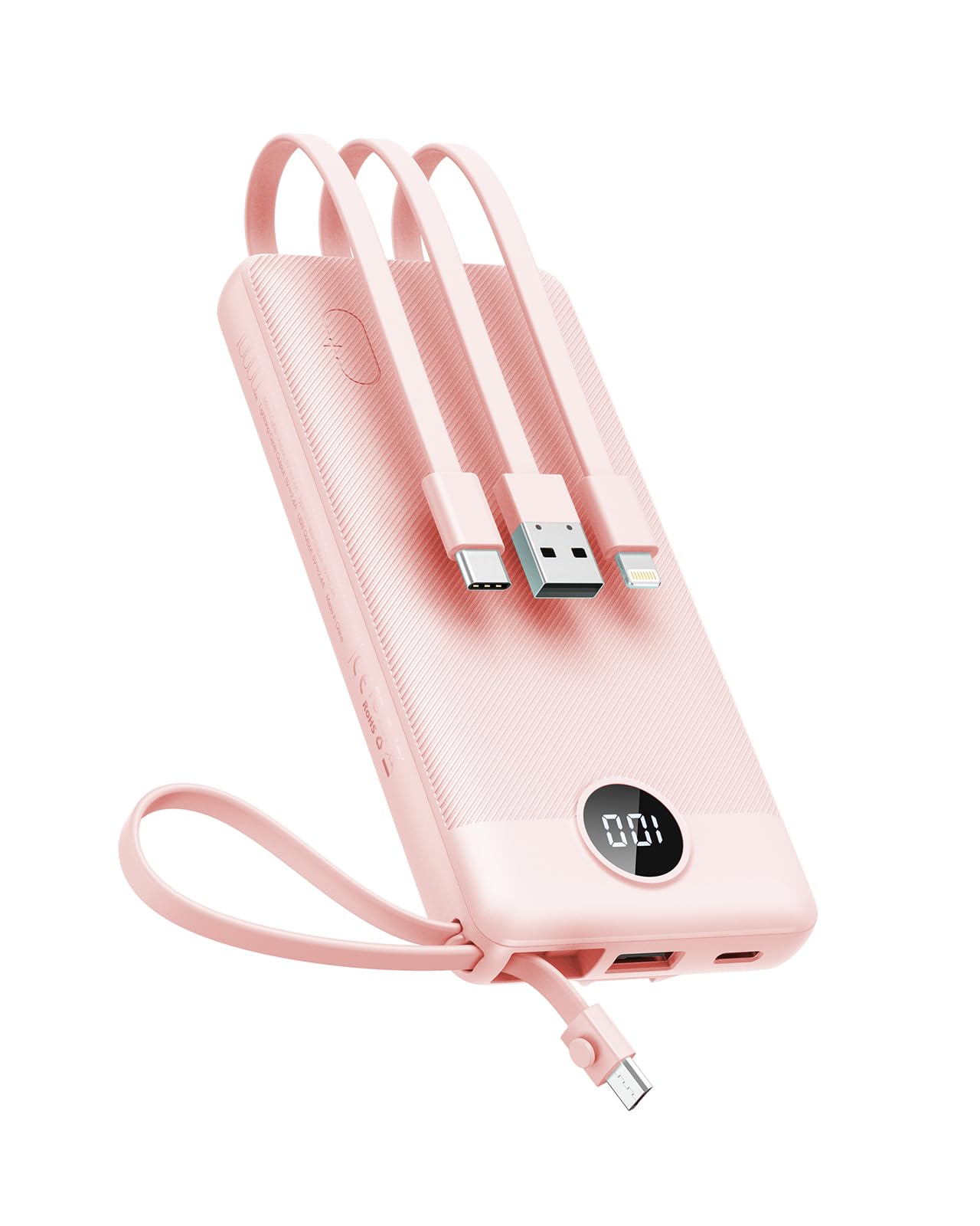 VEEKTOMX Portable Charger Built-in Cables, Power Bank for iPhone, Fast Charge USB C Battery Pack Travel Essentials Powerbank Compatible with iPhone 17/16/15/14, Samsung S25/24