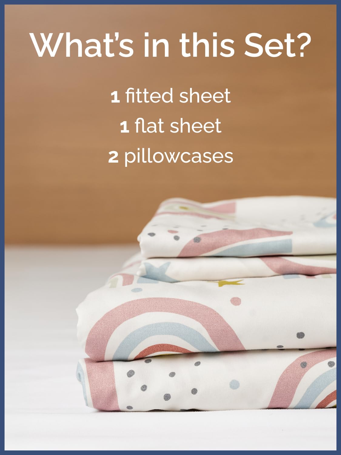 Kids Full Size Bed Sheet Set - 4 Piece Kids Loft Bed Sheets - Rainbow Star Theme Bedding - Soft, Cute and Cozy - Breathable and Machine Washable - Colorful Bed Set for Boys, Girls, Teens & Toddlers