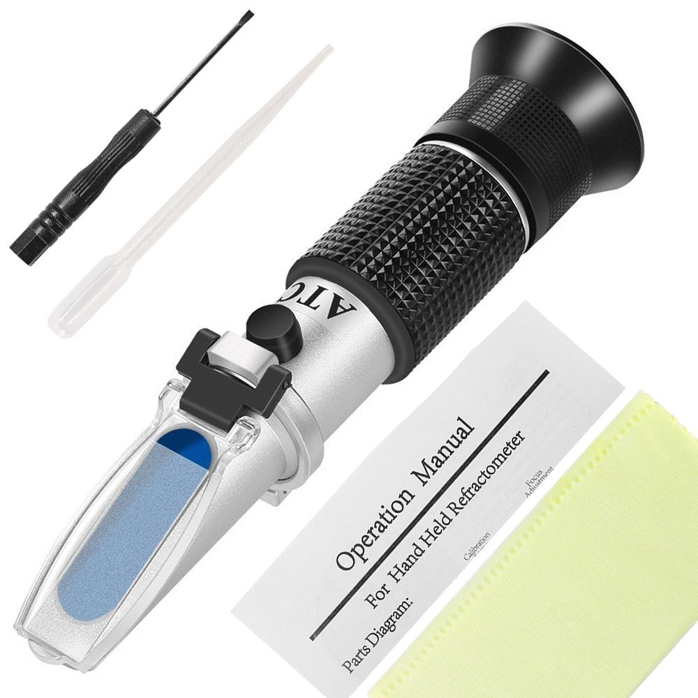 Wine Refractometer,V·RESOURCING Hand Held Brix/Alcohol Refractometer with ATC for Wine Making Homebrew Kit, Dual Scale(Brix 0-40%, Alcohol 0-25%)