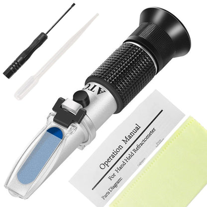 Wine Refractometer,V·RESOURCING Hand Held Brix/Alcohol Refractometer with ATC for Wine Making Homebrew Kit, Dual Scale(Brix 0-40%, Alcohol 0-25%)