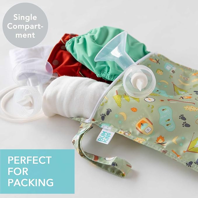 Bumkins Waterproof Wet Bag for Baby, Swim Suit, Cloth Diapers, Pump Parts