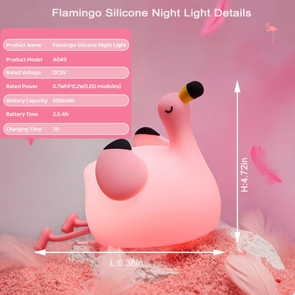 DREAMING MY DREAM Flamingo Night Light,Dimmable Silicone Animal Nursery Night Light,Pink Flamingo Lamp Decor for Kids Room Bedroom,Birthday Christmas Unique Gift for Kids boy Girls
