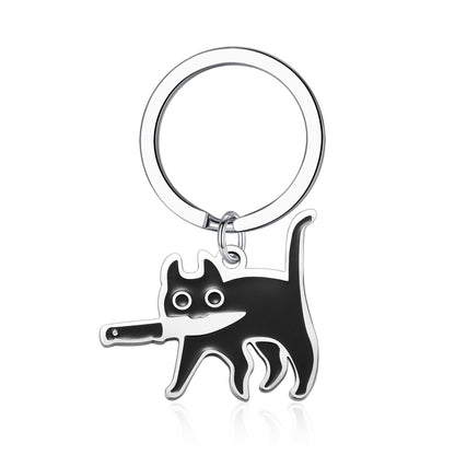 JEWAB Cute Black Cat Keychain for Women Men, Cool Stuff Cats Lover Gifts Ideas For Women, Funny Cat Keychain Decor Halloween Gifts Basket Stuffers Christmas Birthday
