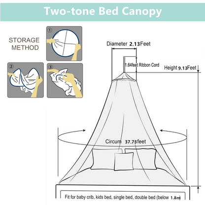 Eimilaly Lace Bed Canopy Mosquito Netting with Warm Lights, Princess Bed Canopy for Girls Room Decor, White/Single Door
