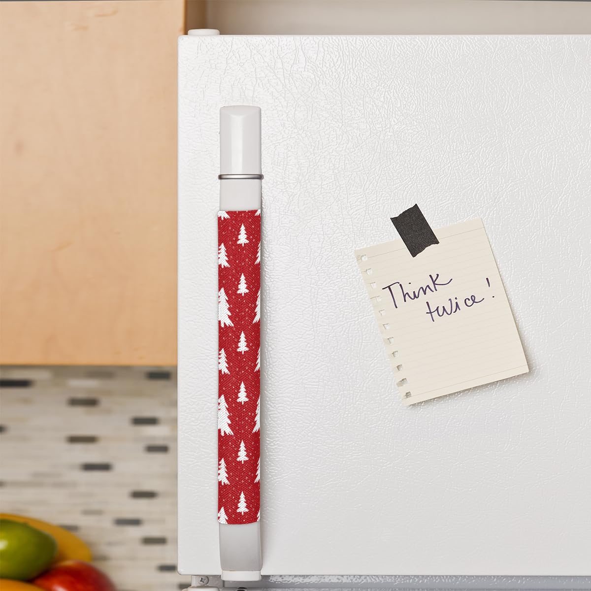 Pardick Christmas Refrigerator Door Handle Covers Set of 2, Christmas Tree Fridge Handle Cover Washable Fridge Dishwasher Oven Door Decor Protector Handle Cover, Keep Your Kitchen Appliance Clean