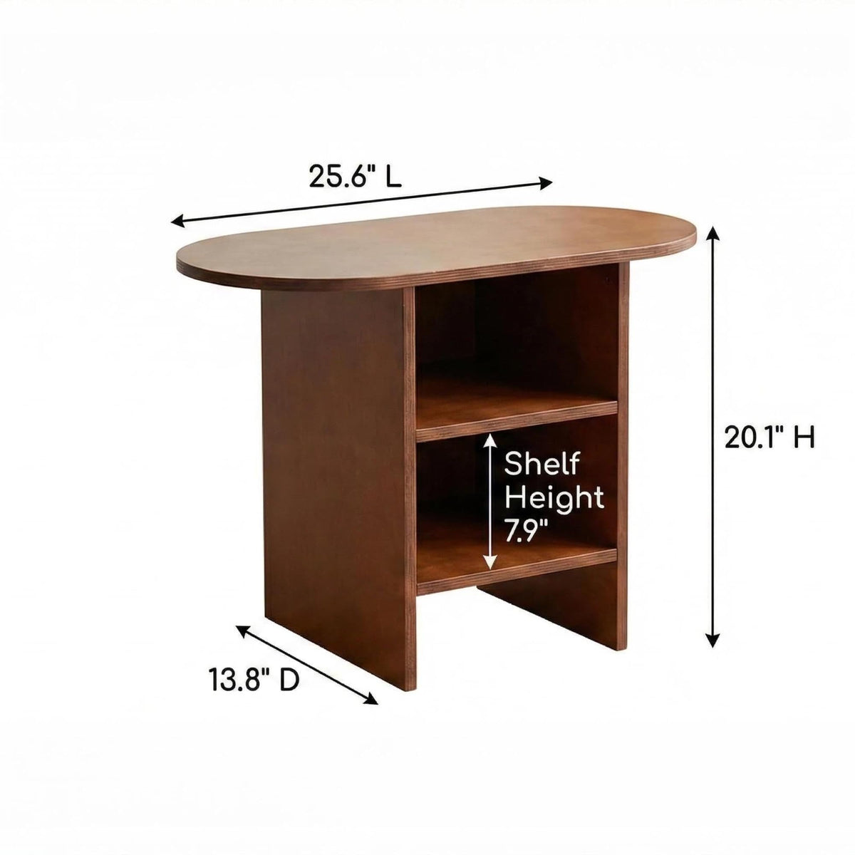 JAYULOR Wooden End Table, Small Side Table with Open Storage, Walnut