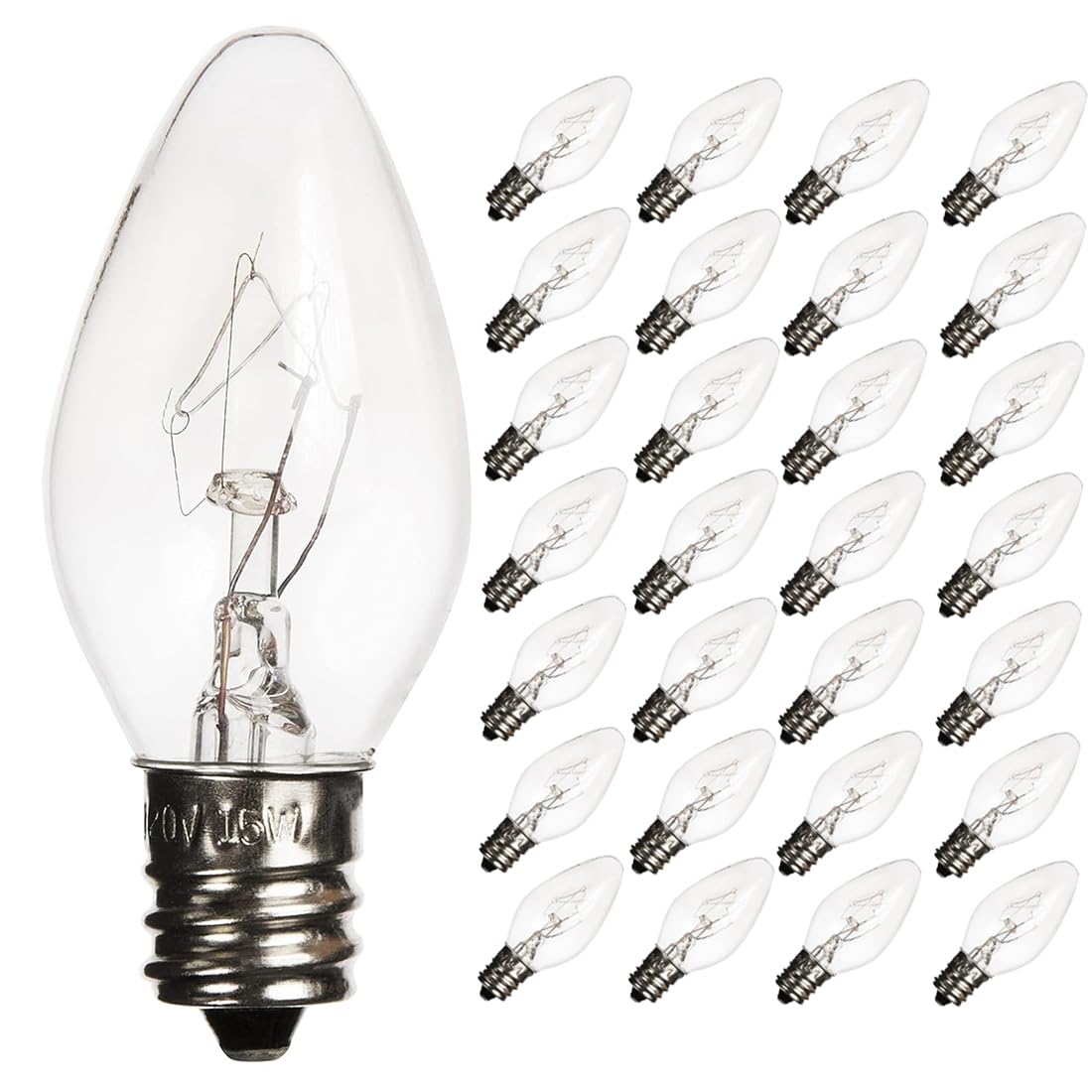 OHLGT 28 Pack Salt Lamp Light Bulbs 15 Watt, Himalayan Salt Lamp Original Replacement Bulbs E12 Socket Long Lasting Incandescent Bulbs Warm Light